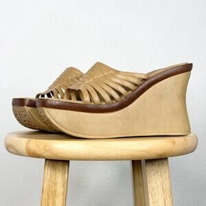 VINTAGE 90s Y2K Platform Chucky Wedge Sandals Shoes Size 8